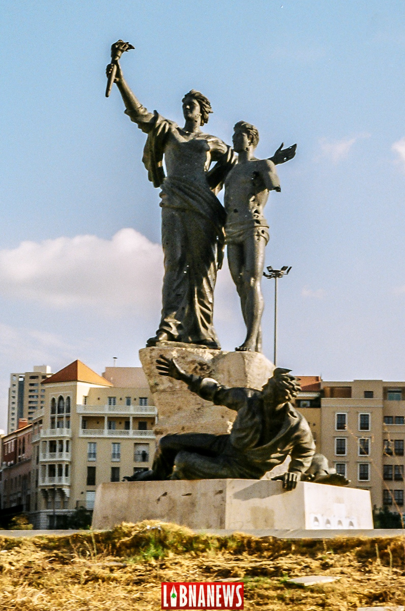 Les statues de la Place des Martyrs, Beyrouth. Crédit Photo: François el Bacha pour Libnanews.com. Tous droits réservés.
