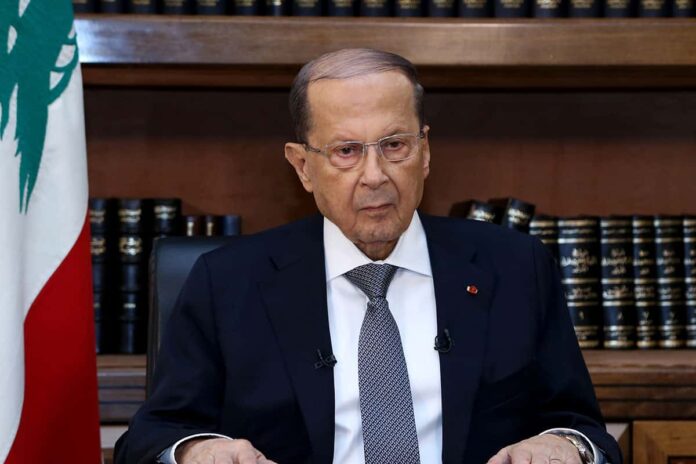 Dalati Michel Aoun legislatives Le chef de l'Etat, le Général Michel Aoun, lors de son allocution télévisée à l'occasion des élections législatives du 6 mai prochain. Crédit Photo: Dalati & Nohra
