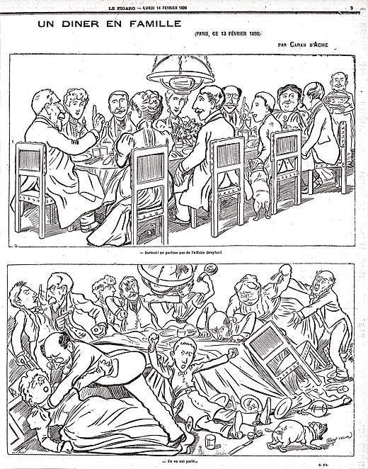 La caricature de Caran Dache au sujet de l'Affaire Dreyfus. Source Image: Wikipedia