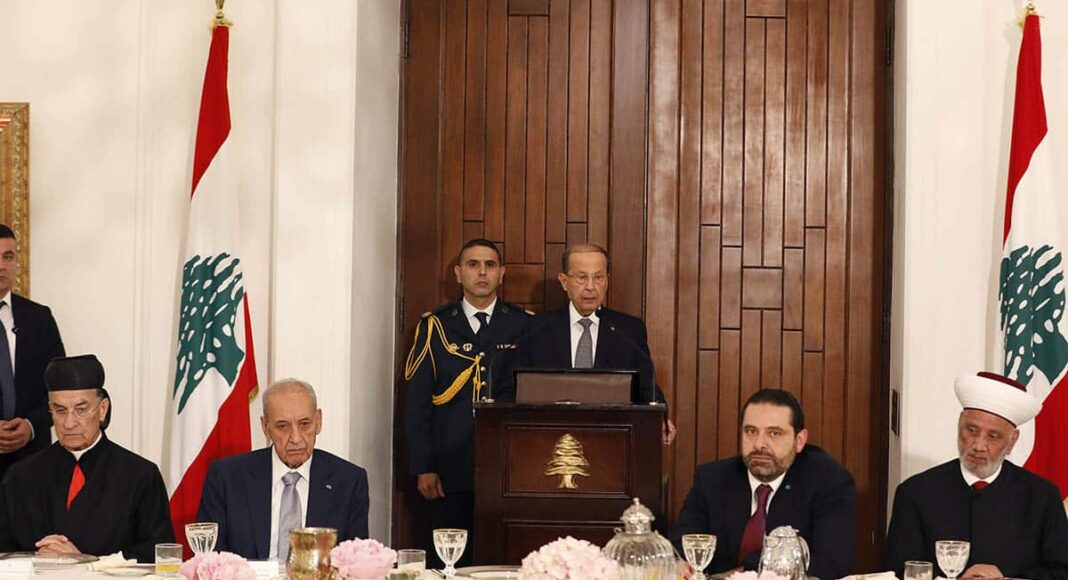 L'allocution du Président de la République lors de l'Iftar qui s'est tenu le 24 mai 2018 au Palais Présidentiel. Crédit Photo: Dalati & Nohra.