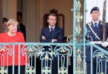Angela Merkel et Emmanuel Macron à Mesberg (Allemagne), le 19 juin 2018. Ludovic Marin/AFP