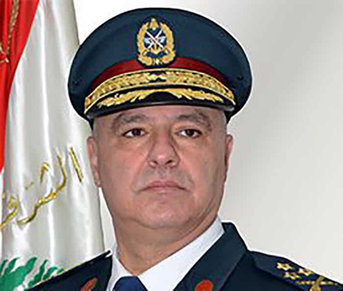 Le Commandant de l'Armée Libanaise, le Général Joseph Aoun. Crédit Photo: LebArmy.gov.lb