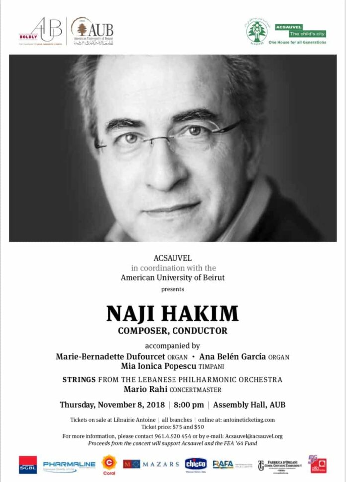 Naji Hakim, concert AUB 8 novembre 2018
