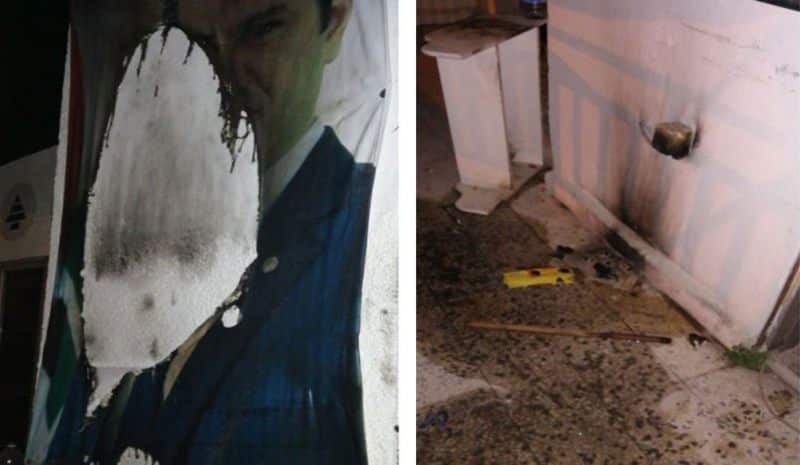 L'attaque au cocktail molotov de la permanence du Parti Kataëb à Sin el Fil. Source photo: Kataeb.org