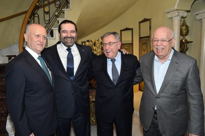 Dalati Hariri Saniora Rifi Le Premier Saad Hariri, l'ancien Premier Ministre Fouad Saniora et l'ancien Ministre de la Justice Ashraf Rifi. Crédit Photo: Dalati & Nohra