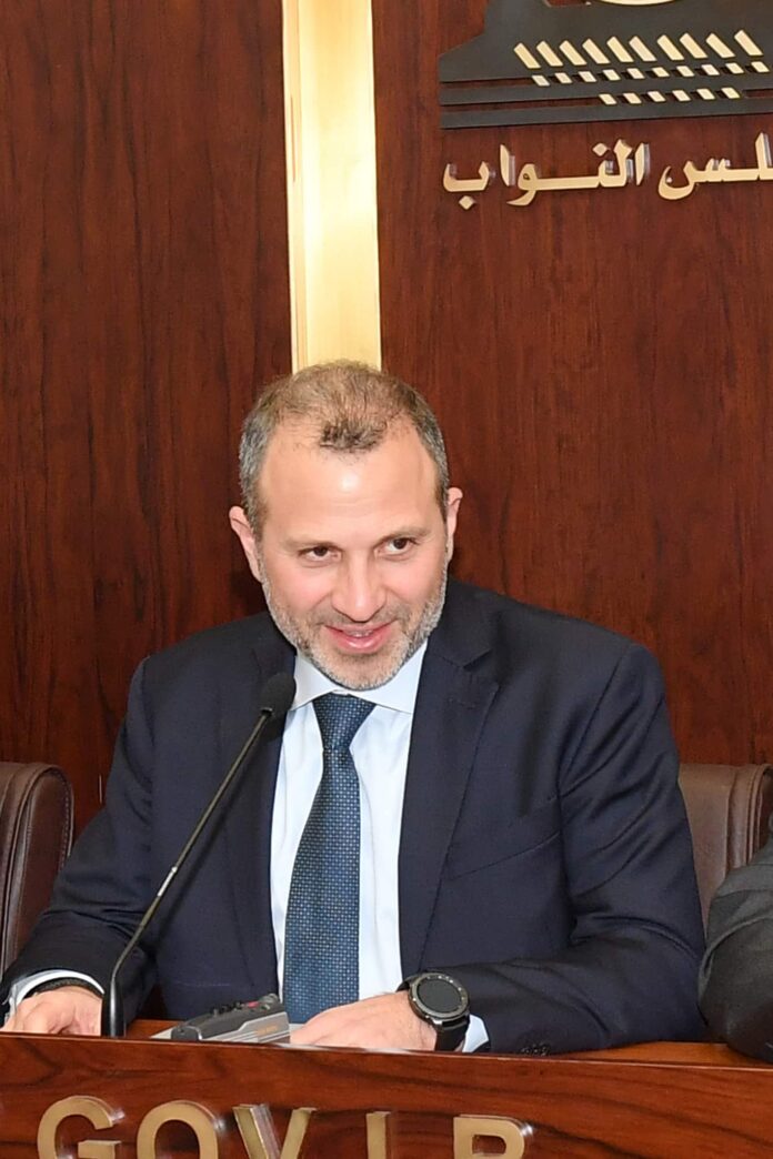Parlement Gébran Bassil 2 avril 2019 Le Ministre des Affaires Etrangères Gébran Bassil s'exprimant devant le Parlement. Crédit Photo: Parlement Libanais