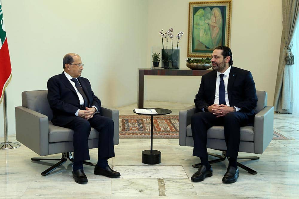 La réunion du Conseil des Ministres a été précédée par la rencontre entre le Président de la République, le Général Michel Aoun et son Premier Ministre Saad Hariri. Crédit Photo: Dalati & Nohra