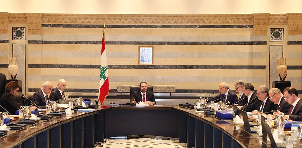 Le Gouvernement approuve 25 articles du budget 2019 Le conseil des Ministres du 2 mai 2019 au Grand Sérail sous la Présidence du Premier Ministre Saad Hariri. Crédit Photo: Dalati & Nohra