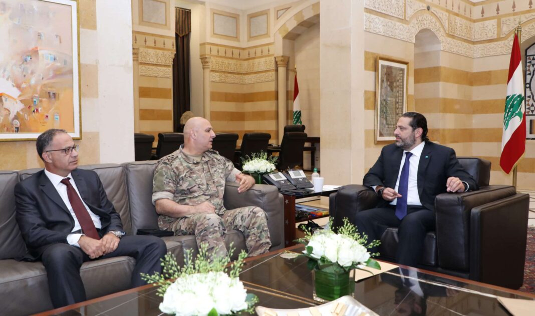 Dalati Pr-Minister-Saad-Hariri-meets-Head-of-Lebanese-Commender-Joseph-Aoun-with-a-Delegation Le Premier Ministre Libanais Saad Hariri recevant une délégation militaire ce lundi 16 aout 2019. Crédit Photo: Dalati & Nohra
