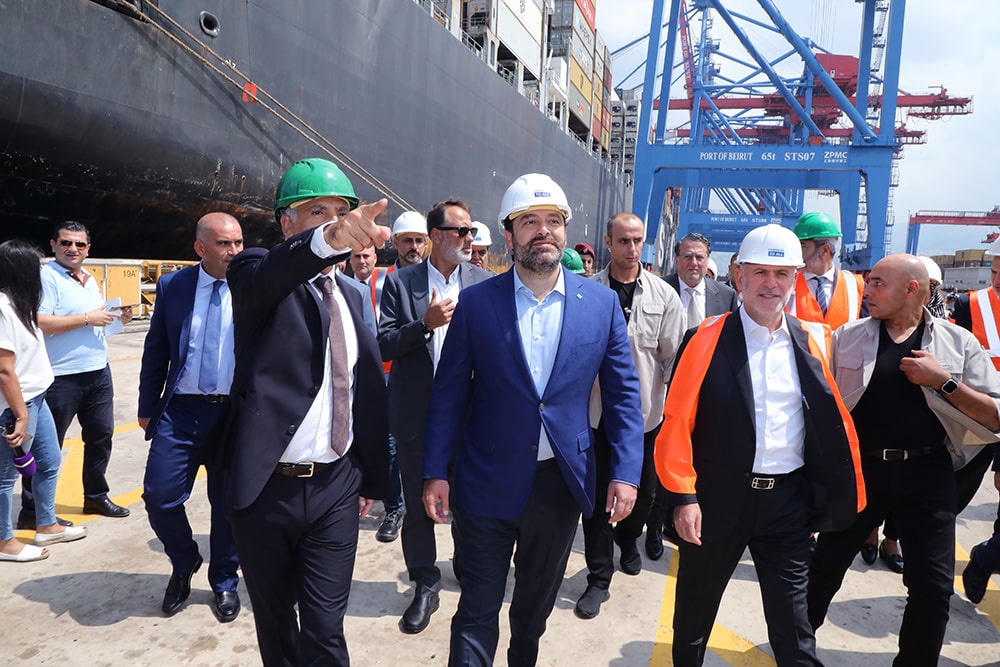 Le Premier Ministre au cours de sa visite du Port de Beyrouth, le 6 septembre 2019. Crédit Photo: Dalati & Nohra