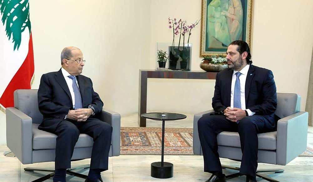Le Président de la République, le Général Michel Aoun, Avec le Premier Ministre Saad Hariri. Source Photo: Dalati & Nohra