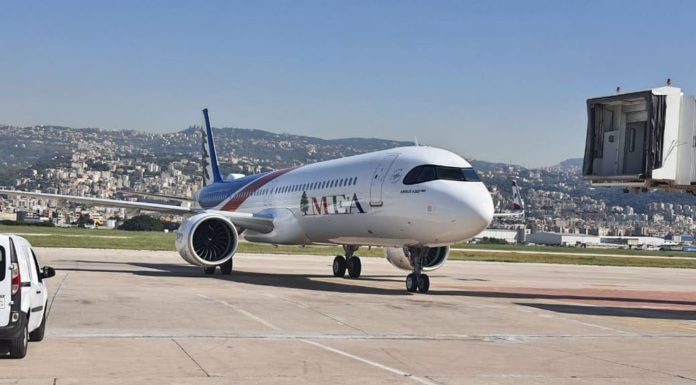 Le 8ème Airbus A321 reçu par la MEA. Source Photo: Lebanese spotters