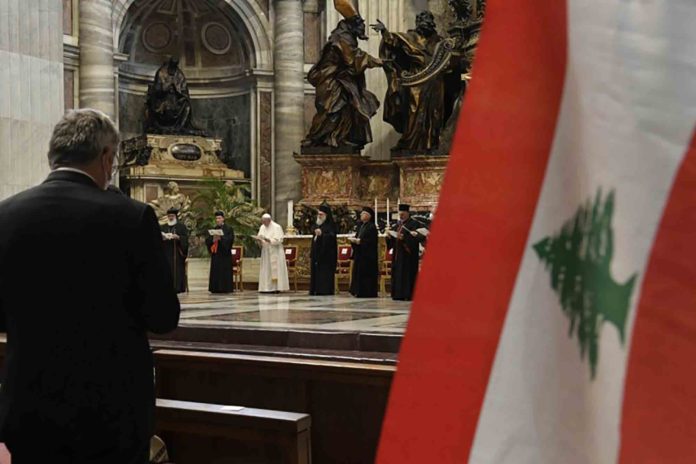 Pope Francis during the day of prayer dedicated to Lebanon, July 1, 2021. Photo Credit: Vatican.va