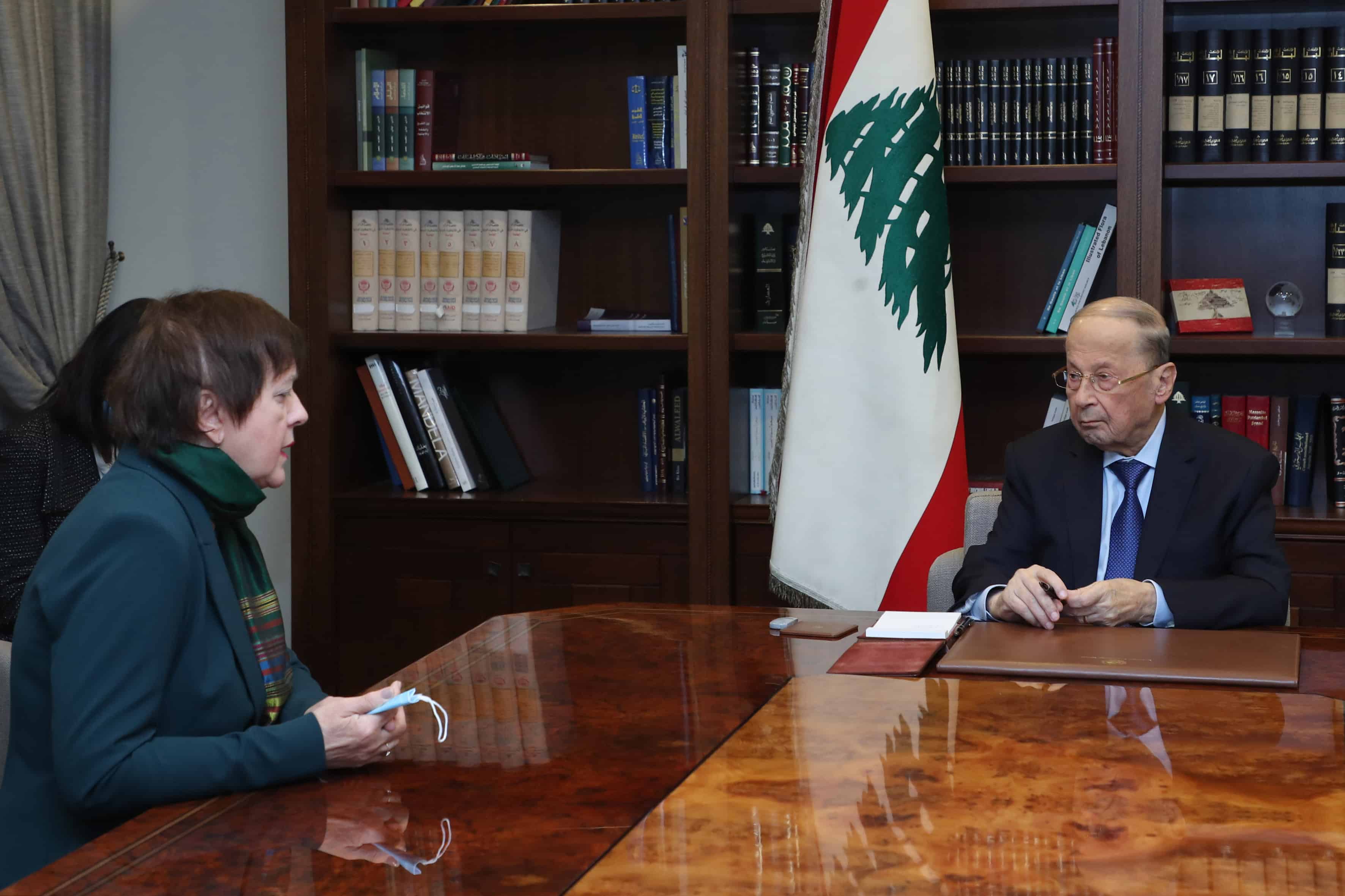 Dalati President Michel Aoun meets Mrs Joanna Wronecka