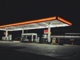 an empty gas station