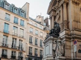 the statue of moliere in paris france