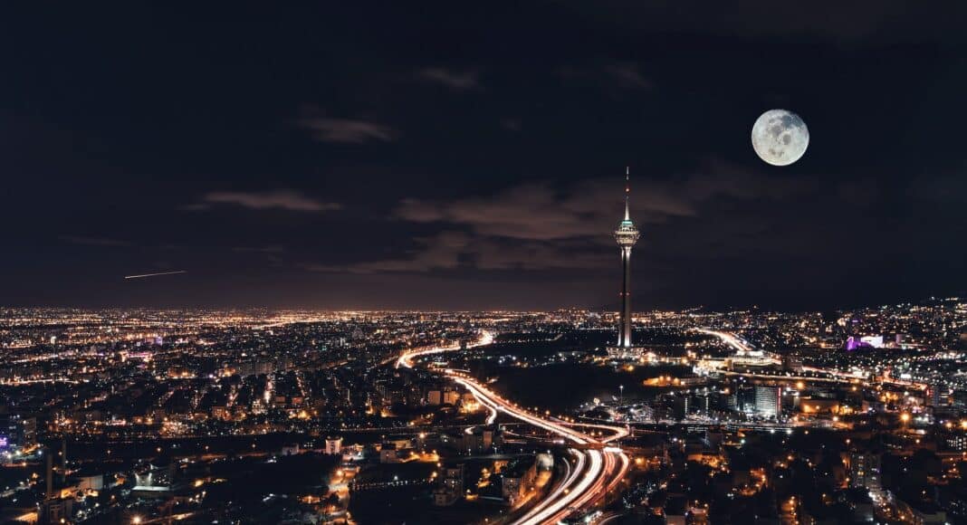 photo of a city at night
