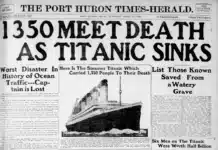 Announcing sinking Titanic