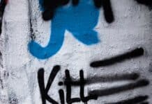 white red and blue painted wall