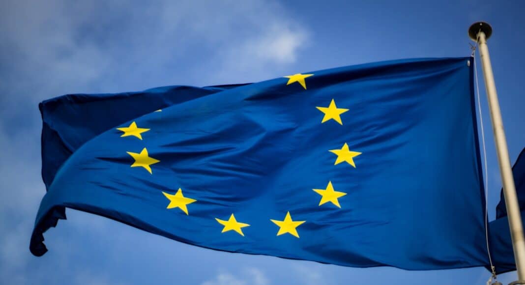 blue and yellow star flag