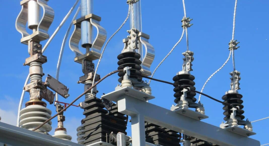 gray transmission tower