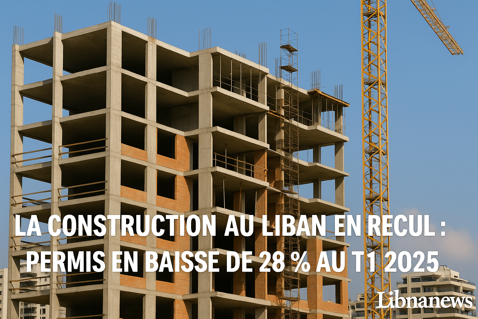 Le secteur de la construction au Liban chute de 28 % au T1 2025, signal d’un blocage structurel persistant