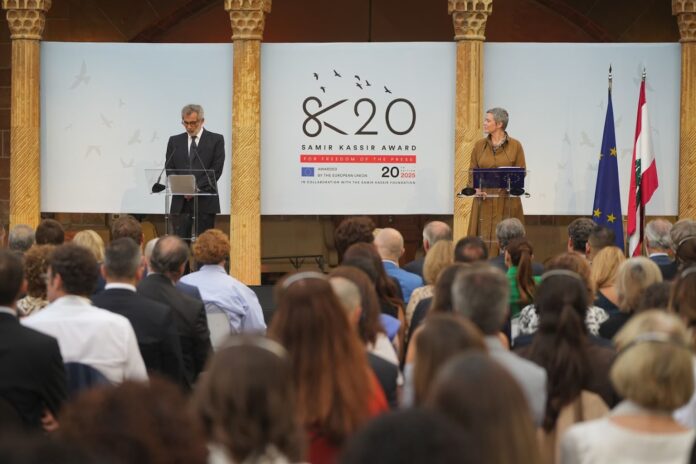 EU Ambassador Sandra De Waele and SKF President Malek Mrowa