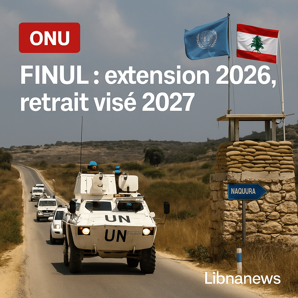 L’avenir de la FINUL au Liban en débat à l’ONU : une extension d’un an et un retrait prévu d’ici 2027