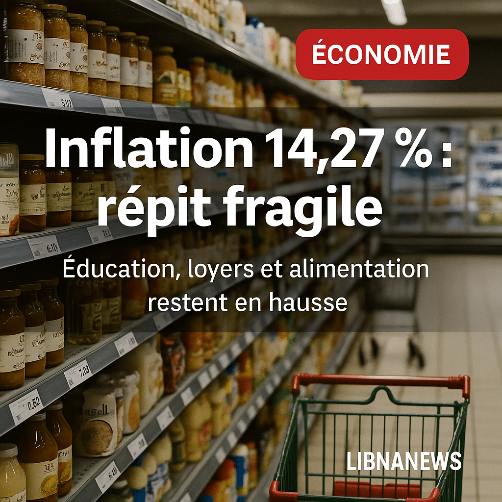 Liban : l’inflation ralentit à 14,27 % en juillet 2025, mais les pressions structurelles persistent