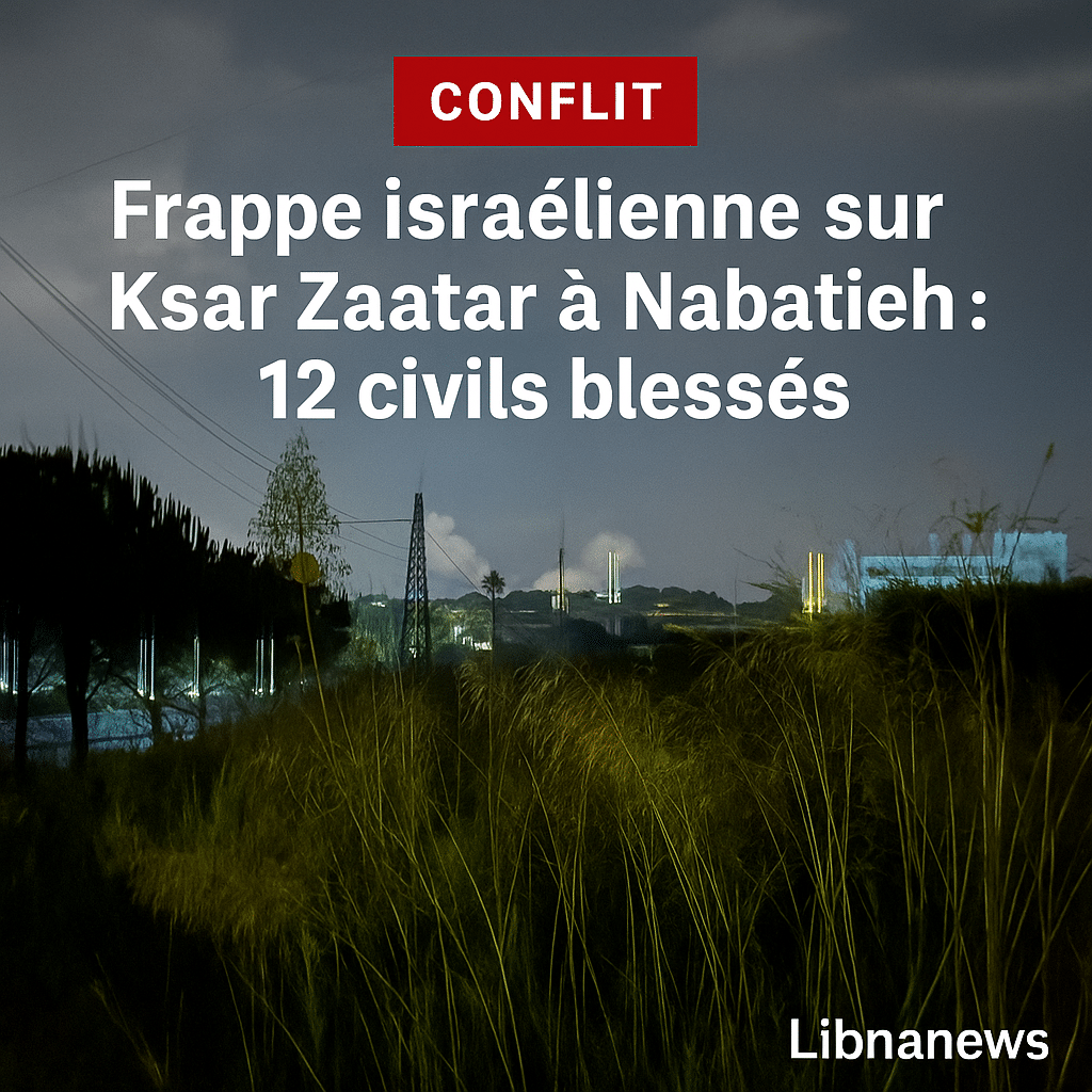 Frappe aérienne israélienne sur Ksar Zaatar à Nabatieh : douze civils blessés, dont deux enfants dans un état critique