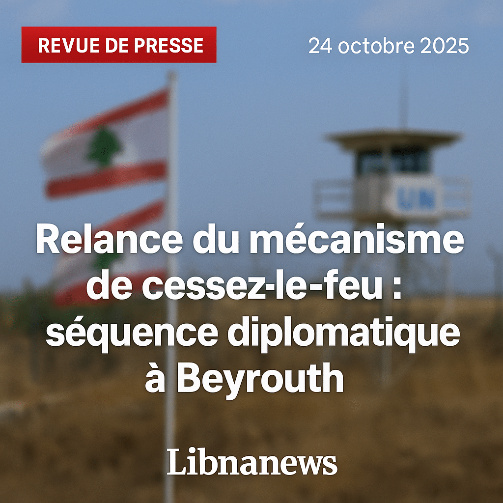 Revue de presse du 24/10/25: relance du mécanisme de cessez-le-feu et séquence diplomatique à Beyrouth