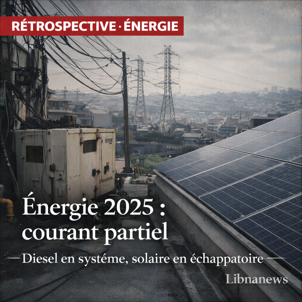 Énergie au Liban en 2025 : l’État en courant partiel, le diesel en système, le solaire en échappatoire