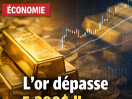 L’or dépasse les 5 300 dollars l’once dans un nouveau record historique